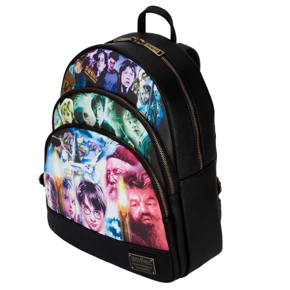 Loungefly Harry Potter Trilogy Triple Pocket Mini Backpack main image 3